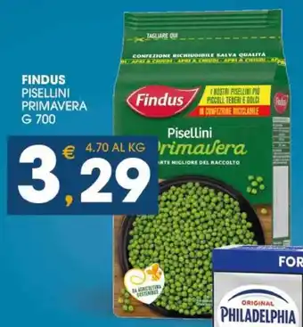 SeBón Supermercati FINDUS PISELLINI PRIMAVERA g 700 offerta
