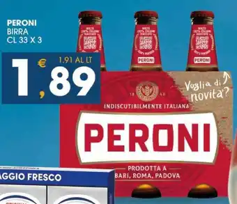 SeBón Supermercati PERONI BIRRA CL 33 X 3 offerta