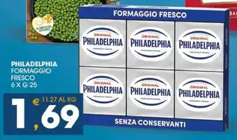 SeBón Supermercati PHILADELPHIA FORMAGGIO FRESCO 6 X G 25 offerta