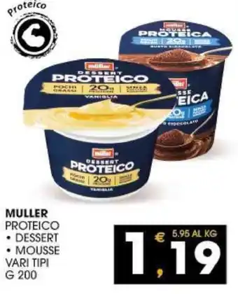 SeBón Supermercati MULLER PROTEICO DESSERT, MOUSSE VARI TIPI g 200 offerta