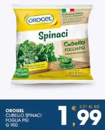 SeBón Supermercati OROGEL CUBELLO SPINACI FOGLIA PIÙ G 900 offerta