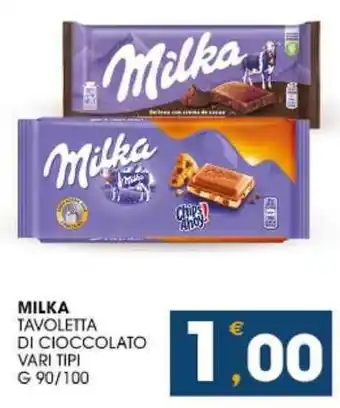 SeBón Supermercati MILKA TAVOLETTA DI CIOCCOLATO VARI TIPI G 90/100 offerta