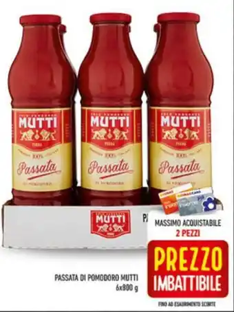 Conad PASSATA DI POMODORO MUTTI 6x800 g offerta