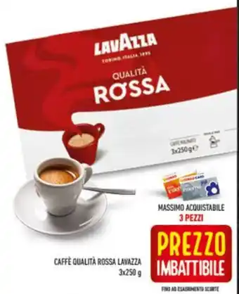 Conad CAFFE QUALITÀ ROSSA LAVAZZA 3 x 250 g offerta