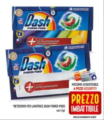 Conad DETERSIVO PER LAVATRICE DASH POWER PODS vari tipi offerta