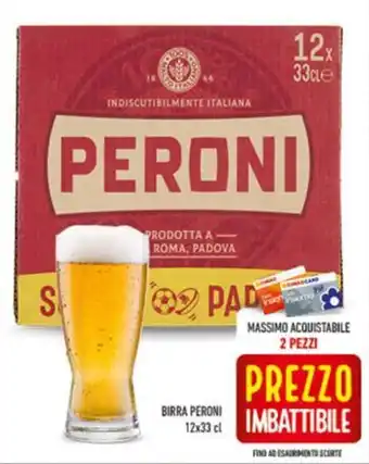 Conad BIRRA PERONI 12 x 33 cl offerta