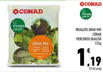Conad INSALATA GRAN MIX CONAD PERCORSO QUALITÀ 125 g offerta