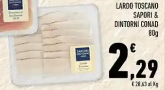 Conad LARDO TOSCANO SAPORI & DINTORNI CONAD 80 g offerta