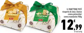 Conad IL PANETTONE PISTÌ ricoperto di ciocc. bianco crema pistacchio 900g offerta