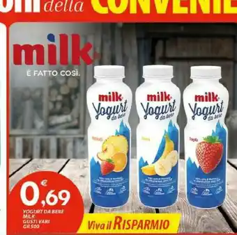 Vivo Supermercati Milk - Yogurt Da Bere Fragola 500 G(ml) offerta