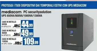 Wellcome Mediacom Pc Securitysolution Ups 650va/ 800va/ 1000va/ 1300va offerta