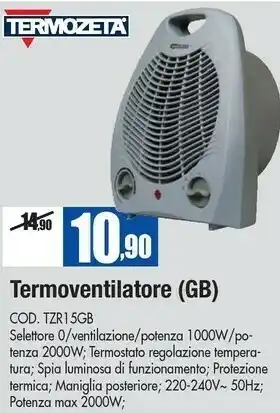 Wellcome Termozeta Termoventilatore Tzr15gb offerta