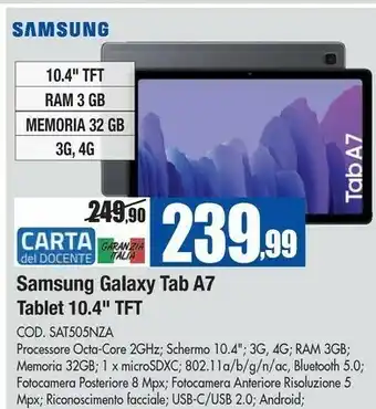Wellcome Samsung Galaxy Tab A7 Tablet 10.4 Tft offerta