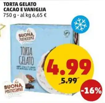PENNY TORTA GELATO CACAO E VANIGLIA 750 g offerta