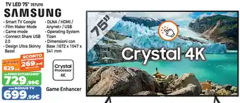 Expert Di Lella Samsung TV Led 75" 75TU70 offerta