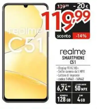 Elettrosintesi realme SMARTPHONE C51 offerta
