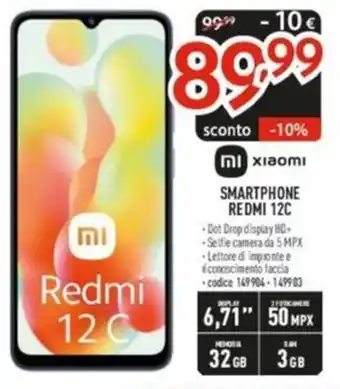 Elettrosintesi xiaomi SMARTPHONE REDMI 12C offerta