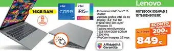 Expert Di Lella Lenovo Notebook Ideapad 3 15ITL682H801BSIX offerta
