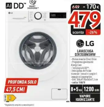 LG LAVASCIUGA D2R3S08NSWW