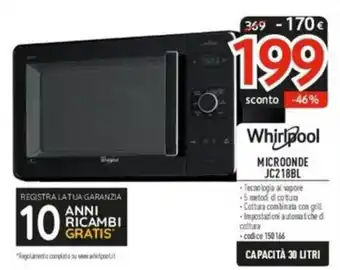 Whirlpool MICROONDE JC218BL