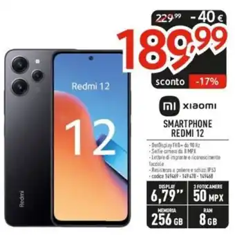 Elettrosintesi xiaomi SMARTPHONE REDMI 12 offerta
