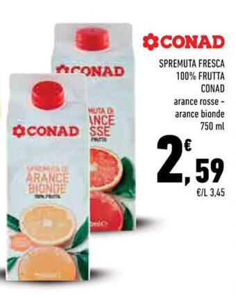 Conad Margherita SPREMUTA FRESCA 100% FRUTTA CONAD 750 ml offerta