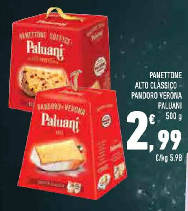 Conad Margherita PANETTONE ALTO CLASSICO - PANDORO VERONA PALUANI 500 g offerta