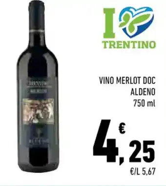 VINO MERLOT DOC ALDENO 750 ml
