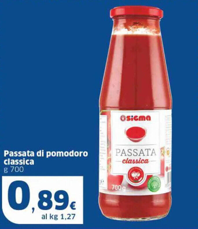 Ok Sigma Passata di pomodoro classica g 700 offerta