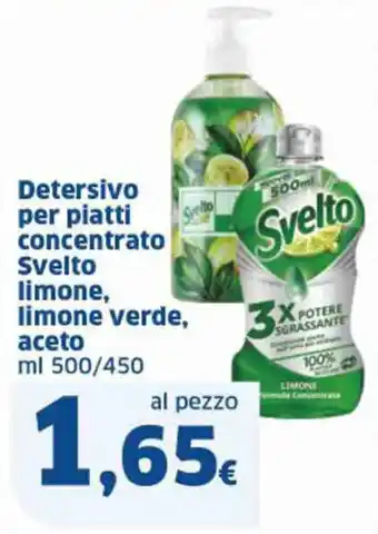Ok Sigma Detersivo per piatti concentrato Svelto limone, limone verde, aceto ml 500/450 offerta