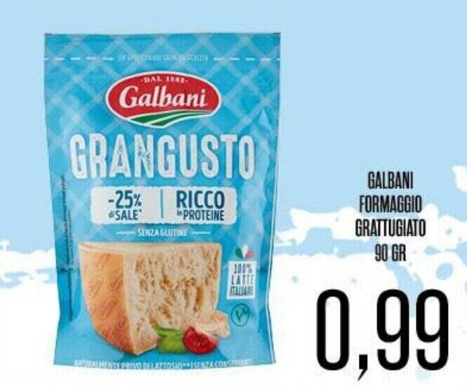 Supermercati Pasquale Prisco GALBANI FORMAGGIO GRATTUGIATO 90 GR offerta