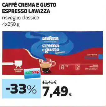 Coop CAFFÈ CREMA E GUSTO ESPRESSO LAVAZZA risveglio classico 4x250 g offerta