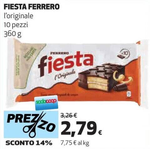 Coop FIESTA FERRERO l'originale 10 pezzi 360 g offerta