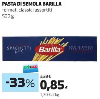 Coop PASTA DI SEMOLA BARILLA formati classici assortiti 500 g offerta