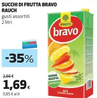 Coop SUCCHI DI FRUTTA BRAVO RAUCH gusti assortiti 2 litri offerta