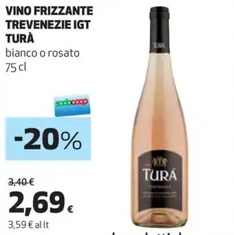 Coop VINO FRIZZANTE TREVENEZIE IGT TURÀ bianco o rosato 75 cl offerta