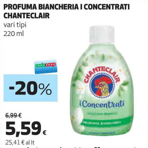 Coop PROFUMA BIANCHERIA I CONCENTRATI CHANTECLAIR vari tipi 220 ml offerta
