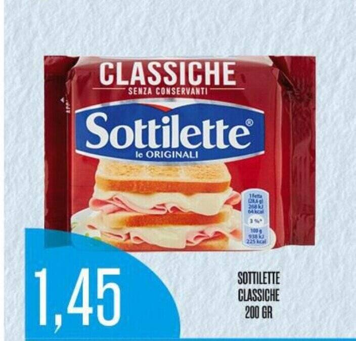 Supermercati Pasquale Prisco SOTTILETTE CLASSICHE 200 GR offerta