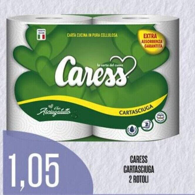 Supermercati Pasquale Prisco CARESS CARTASCIUGA 2 ROTOLI offerta