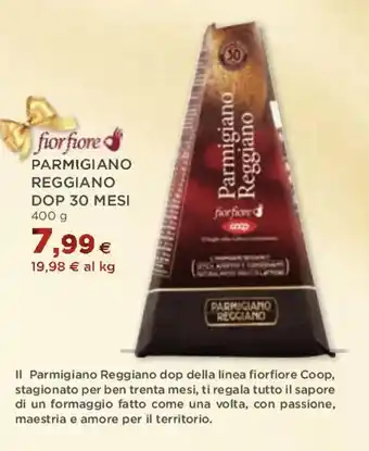 Coop fior fiore PARMIGIANO REGGIANO DOP 30 MESI 400 g offerta