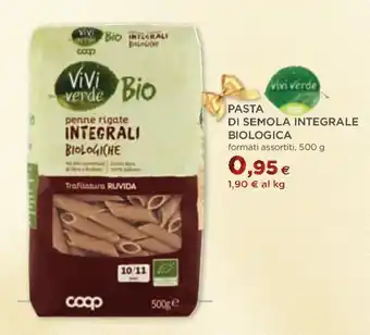 Coop PASTA DI SEMOLA INTEGRALE BIOLOGICA formati assortiti, 500 g offerta