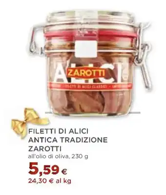 Coop FILETTI DI ALICI ANTICA TRADIZIONE ZAROTTI all'olio di oliva, 230 g offerta