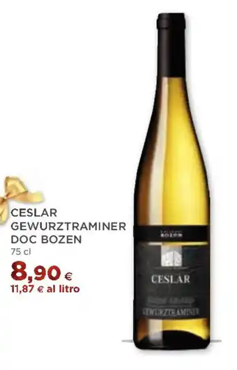 Coop CESLAR GEWURZTRAMINER DOC BOZEN 75 cl offerta