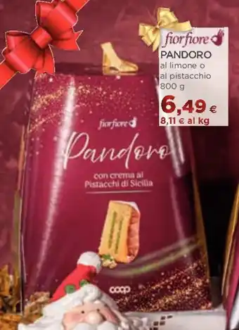 Coop fior fiore PANDORO al limone o al pistacchio 800 g offerta