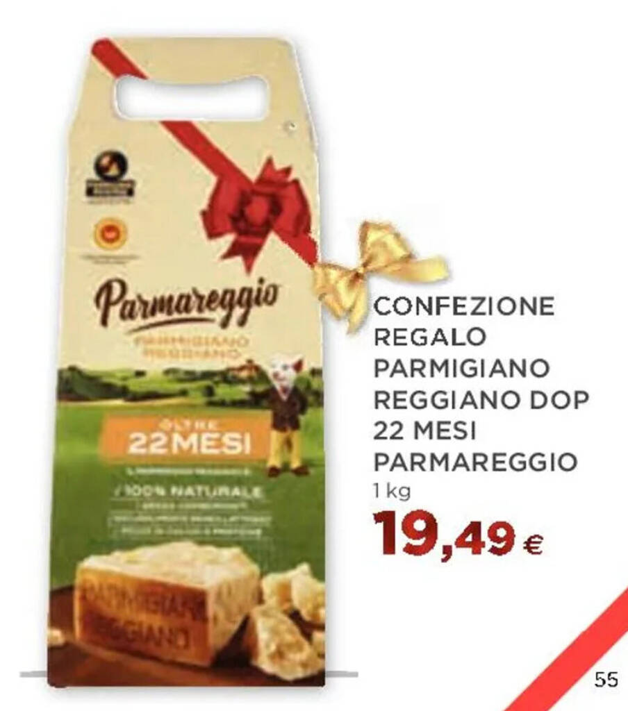 Coop CONFEZIONE REGALO PARMIGIANO REGGIANO DOP 22 MESI PARMAREGGIO 1 kg offerta