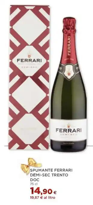 Coop SPUMANTE FERRARI DEMI-SEC TRENTO DOC 75 cl offerta