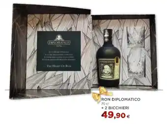 Coop RON DIPLOMATICO 70 cl + 2 BICCHIERI offerta