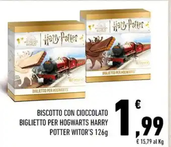 Conad BISCOTTO CON CIOCCOLATO BIGLIETTO PER HOGWARTS HARRY POTTER WITOR'S 126g offerta