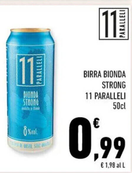 Conad BIRRA BIONDA STRONG 11 PARALLELI 50cl offerta