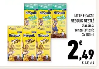 Conad LATTE E CACAO NESQUIK NESTLÈ 3x180ml offerta